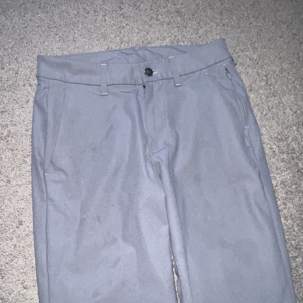 Lululemon ABC Slim Fit 5 Pocket Pant Mens 28 Gray Utilitech Tapered Leg